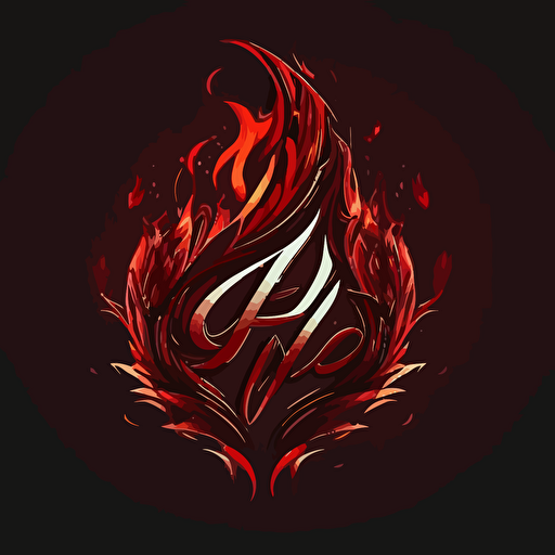 flame logo, 2d, red, text, vector