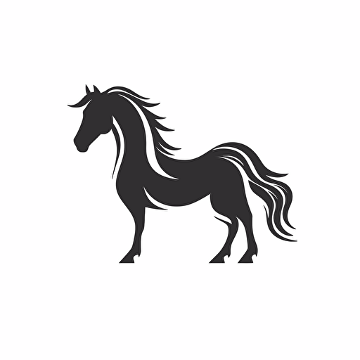 miniature horse line logo, vector,
