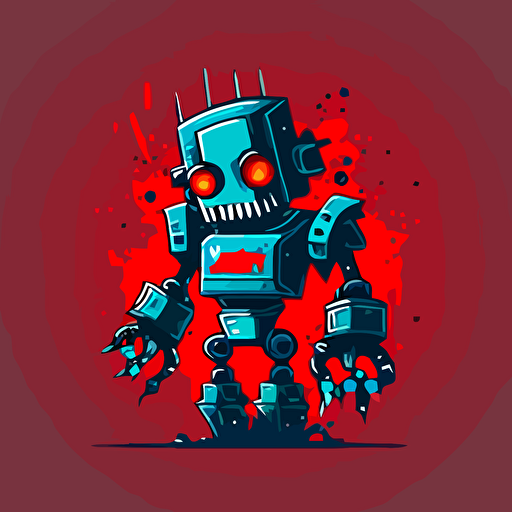 Mascot logo of a robot, simple, vector