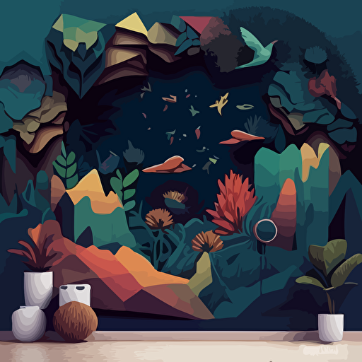 wallpaper vector mural nature geometric form+