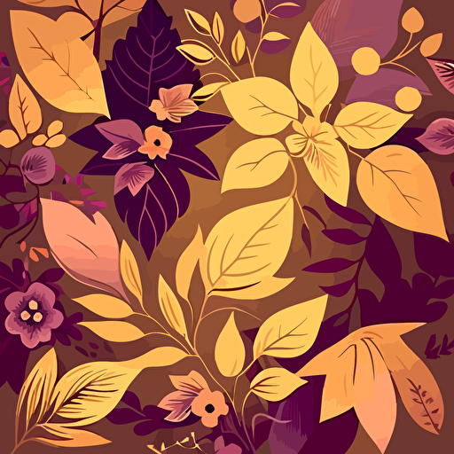 background design pattern leafs and flowers bubblgum colorscheme, vector