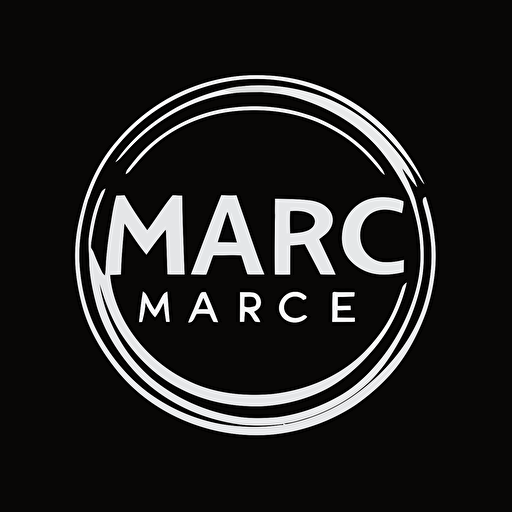 MARC logo, minimalist, hd, vector, circular, black and white