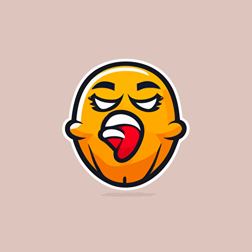 a sports mascot logo of a kissing emoji, simple, vector