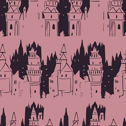 pin up princess::1 castle::5 crown magical pink black gray gradient background vector style gray
