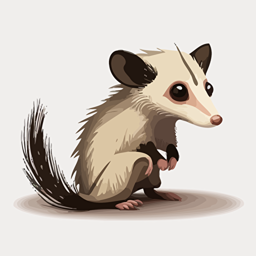cartoon opossum vector