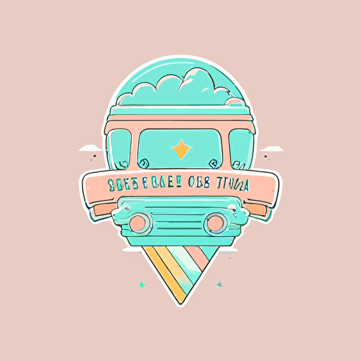logo vector simple sci-fi for ice cream corporate logo business, wes anderson style pastels