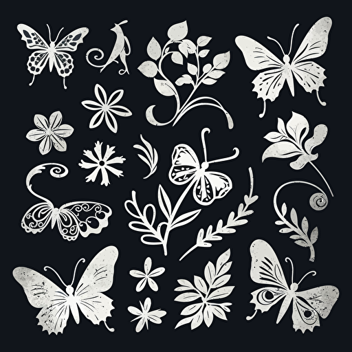 summer stencils for chalkboards, vector art