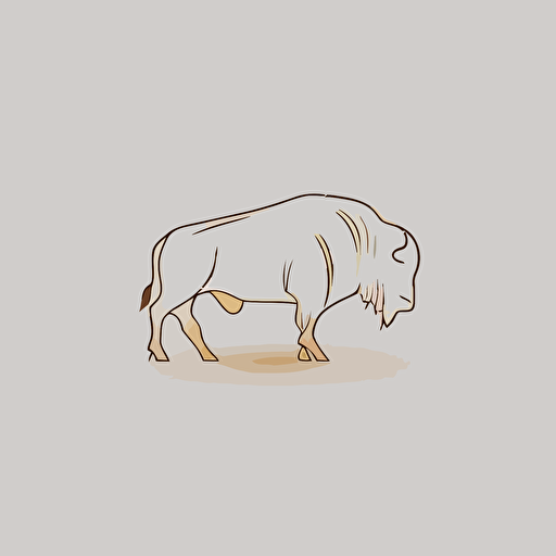 minimalist logo of a bison, simple 2d vector line