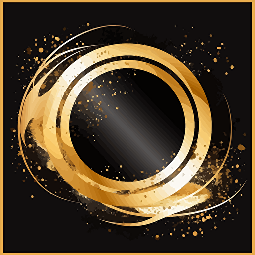 logo, creative gold circle, vector, transparent background