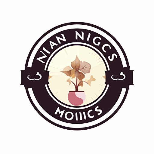 Logo design, Monic's English class, flattened, 2D, vector, concise, white background