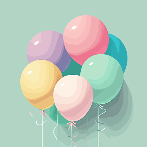 balloons, pastel color, vector