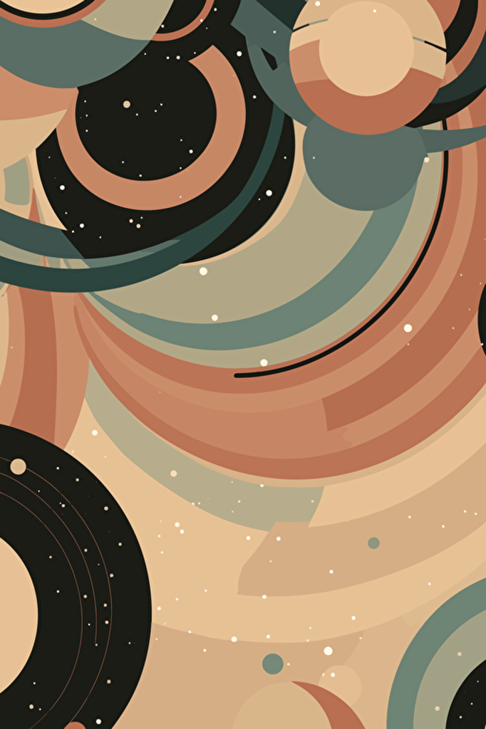 saturn, abstract pattern, minimalistic vector, muted colours,