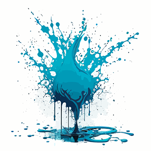 simple one color water splash vector, 2d