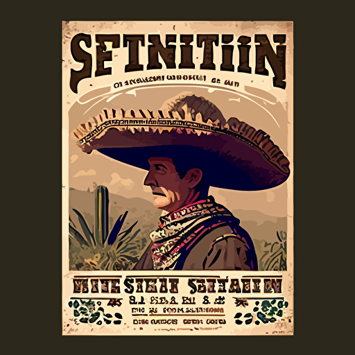 affiche, publicité, shérif qui pend un mexicain, western, style 1800, flat, vectorized