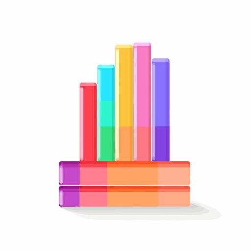cute bar chart icon, vector