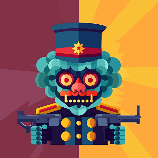 Vector emoji soldat clown