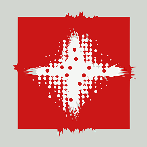 Simple Swiss Flag Logo, Vector, Spikes