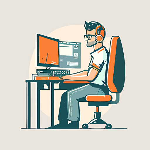simple vector IT support illustration