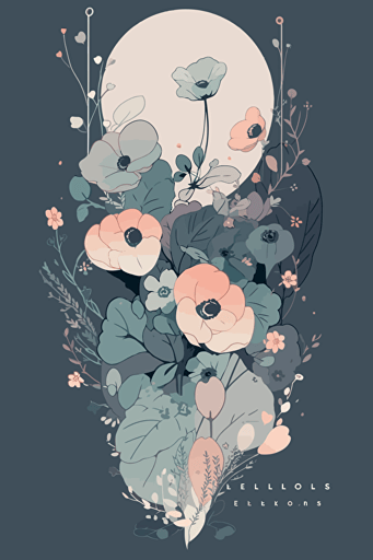 minimalist floral illustration, vector, no border, trending on Etsy