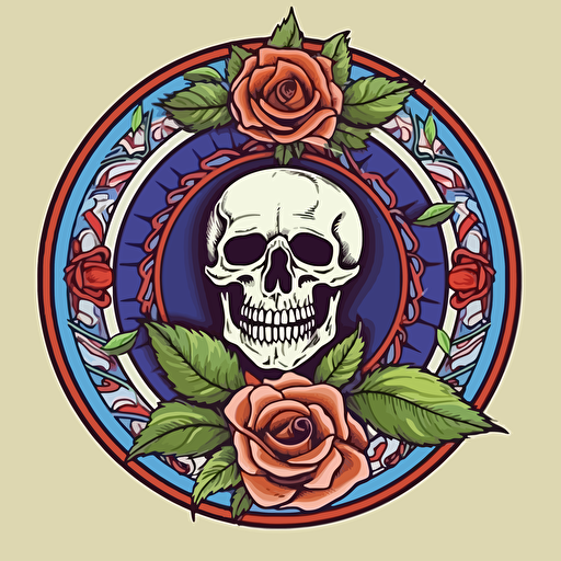 grateful dead vector art, high definition, steal your face, roses, wagon wheel ar 200:200