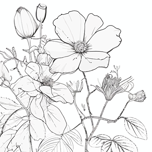 vector drawing botanical adult coloring pages