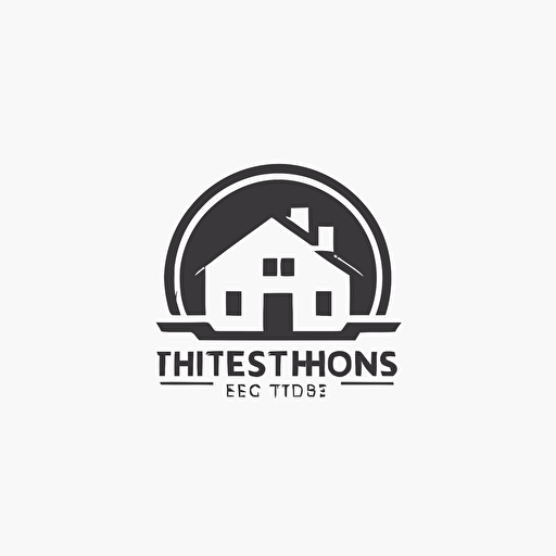 minimalistic logo of a house for a building services company ,flat icon, vector, professional, isolated white background