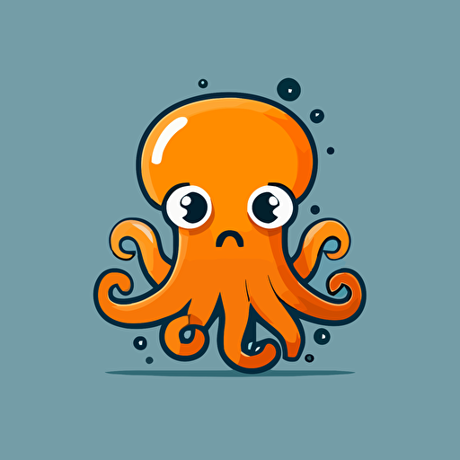 a mascot logo of an octopus, simple, flat, vector