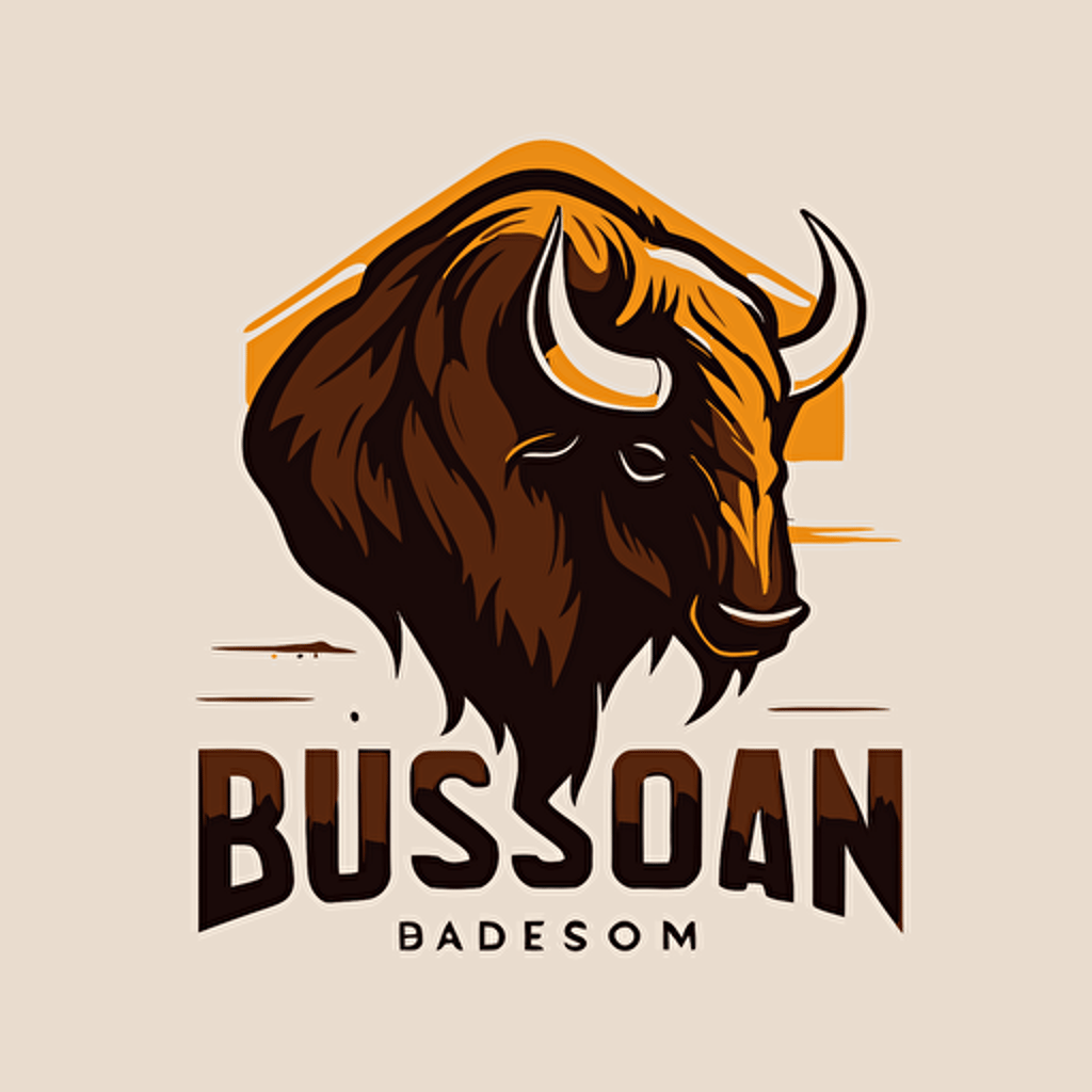 bison logo simple and modern vector 2d