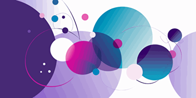 a high end modern illustration of the number 4 vector art design milk. the palette is a lot of purple with little blue and little green.