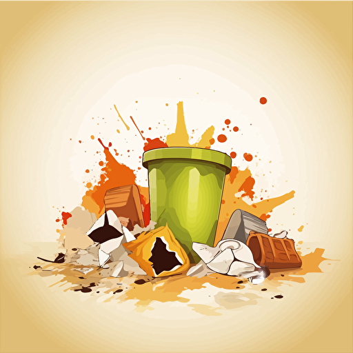 Background with trash, vector
