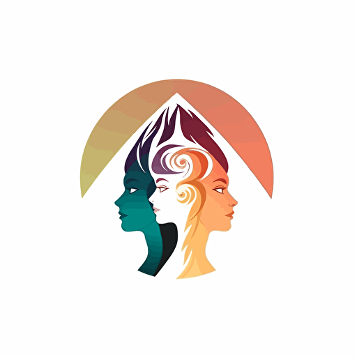 simple vector logo , talking to spirits and spiritual developement, white background, solid colors