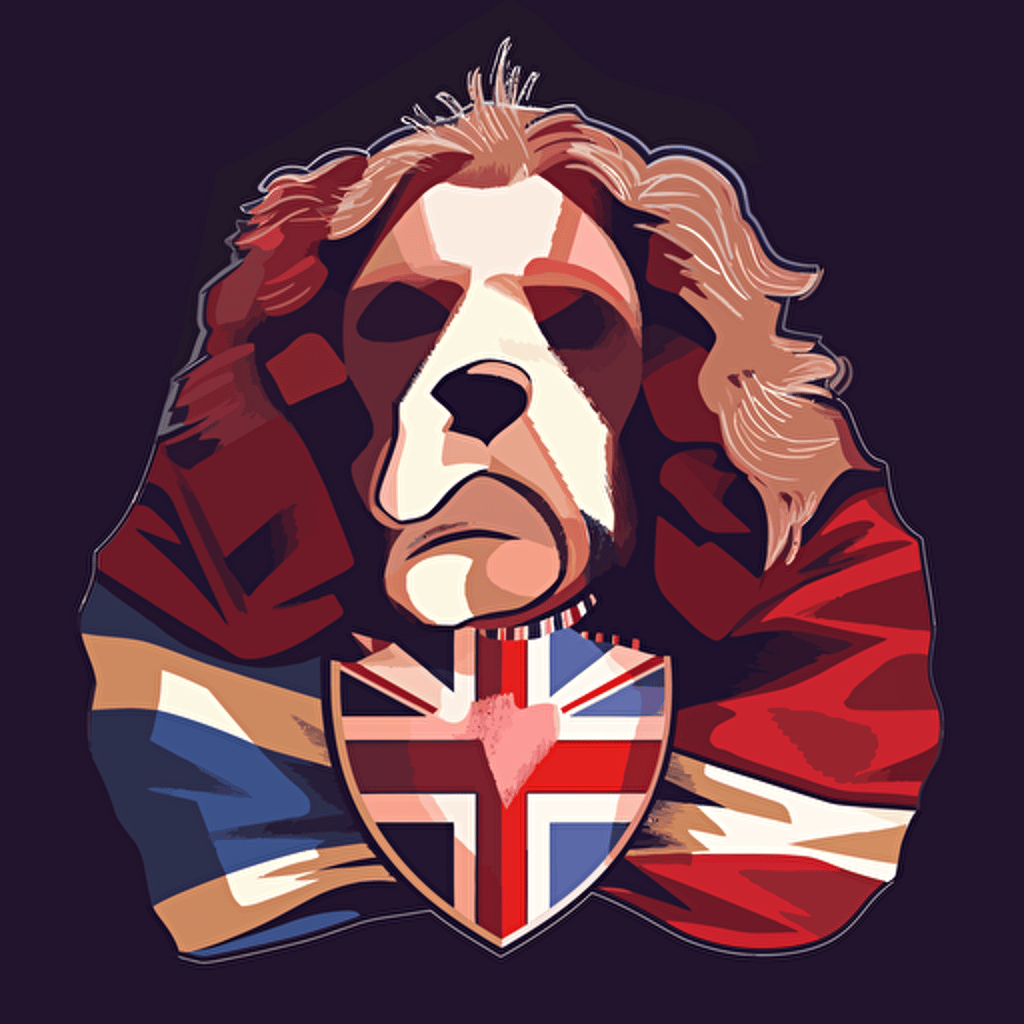 vector illustration of Prince Charles and the British flag in vivid colors