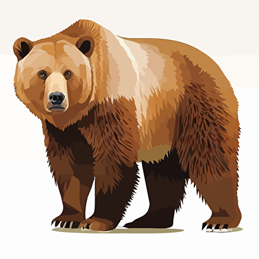 bear clipart, white background, vector art