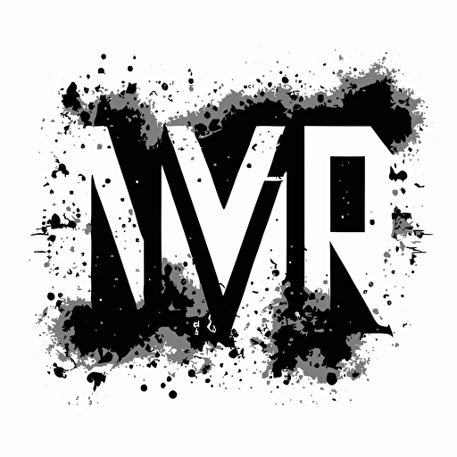 iconic logo of text letters mvp morphed into one black vector, on white background