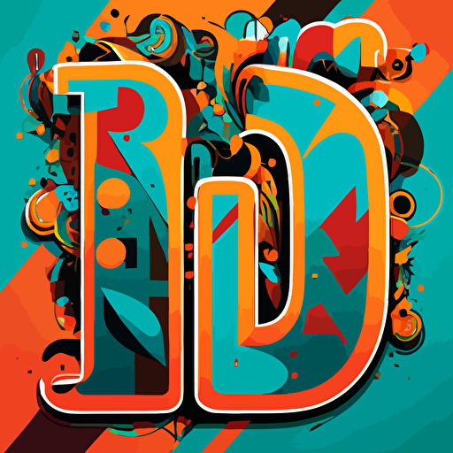 vector with the letters "D N J" for young people
