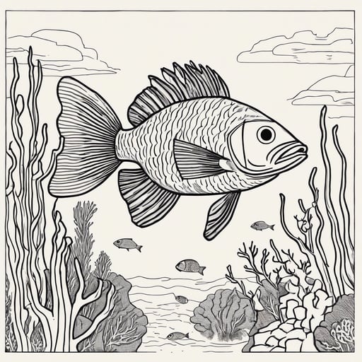 A fish swimming through a coral reef.