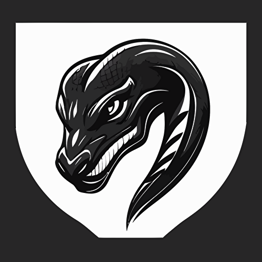 simple mascot iconic logo of snake black vector, on white background