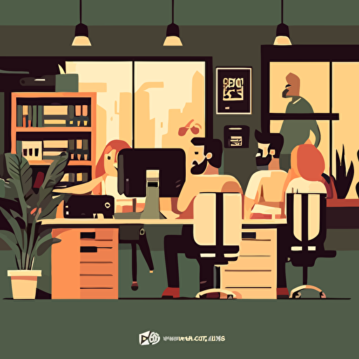impressive engaging workplace cartoon vector flat