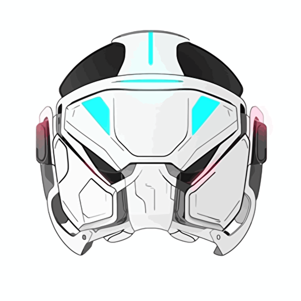 2D vector VR headset in minimalism cyberpunk style. Background white