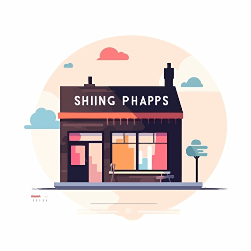 Painting shop logo, flat, vector, minimal