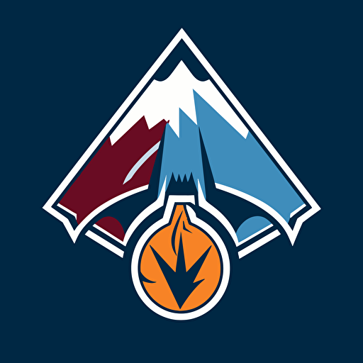 a vectored sports logo combining the Denver Broncos, Denver Nuggets and Colorado Avalanche logos together.