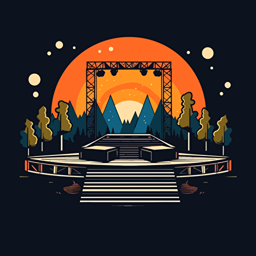 simple logo vector drawing of outdoor stage