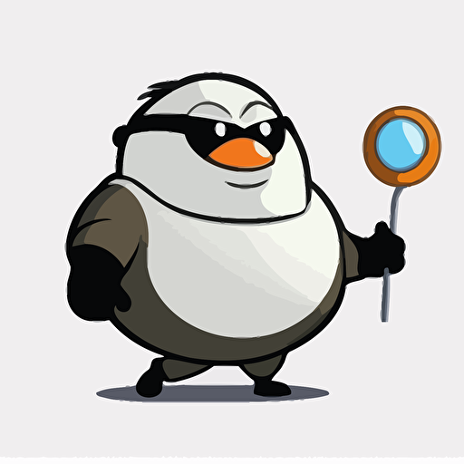 logo,mascot, simplistic, chubby security guard catching an nfl footbal, vector, white background