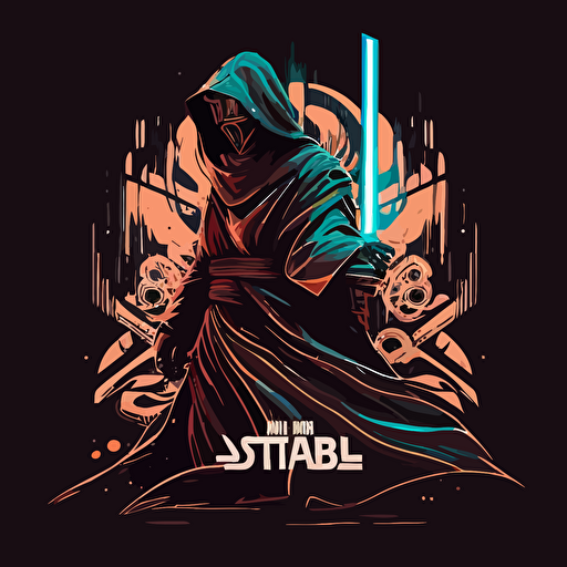 all black clean vector star wars jedi