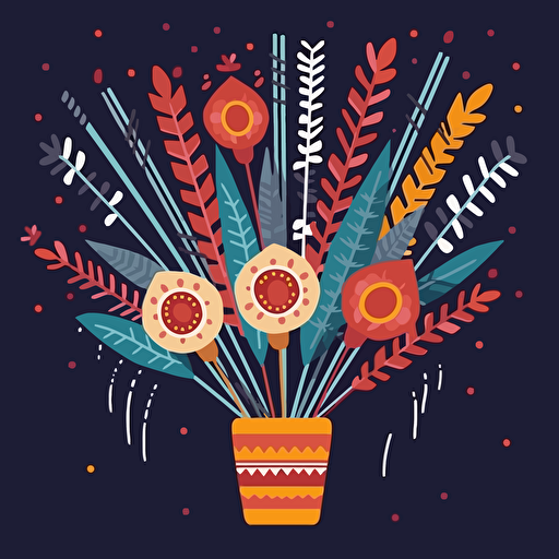 Texas-style bouquet of arrows in a vector art cartoon style, flat color,