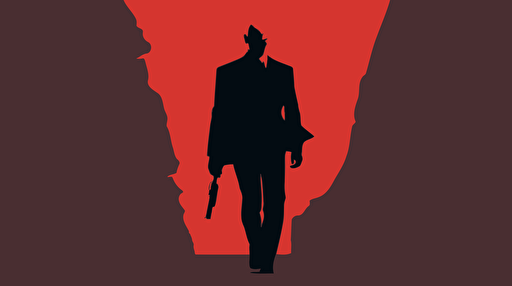 Agent 47 Hitman, dynamic pose, minimal design, minimalist style, silhouette, flat vector illustration style,
