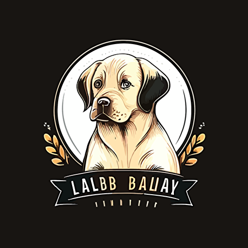 logo for a labrador puppy family simple vector style