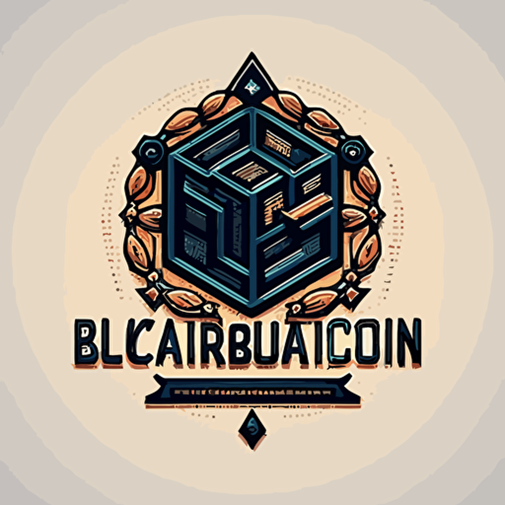 blockchain education logo, vector