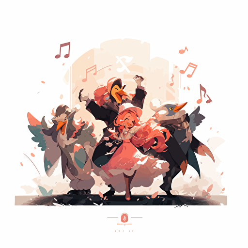 Flamingo, Dancing in a Nightclub, Warm Lighting, Comic vector illustration style, flat design, minimalist logo, minimalist icon, flat icon, adobe illustrator, cute, Simple