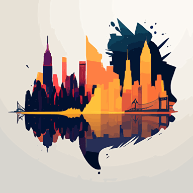 vector, minimalistic style, new york, ar 2:3